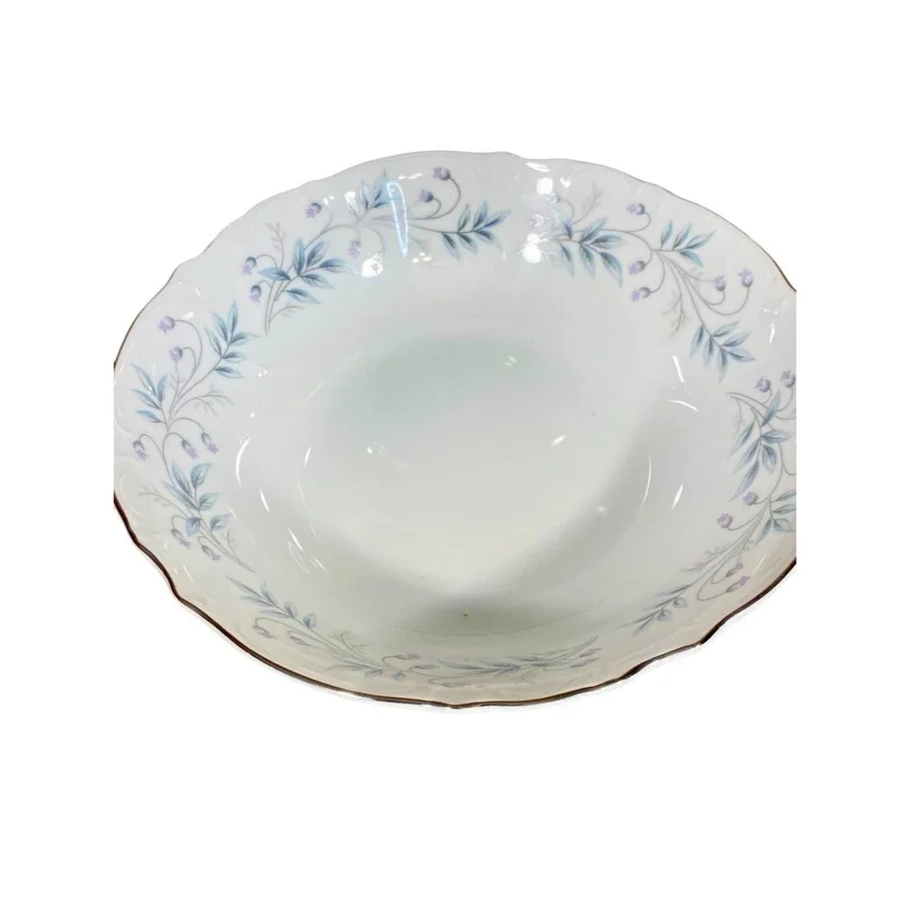 Mikasa Chalfonte Serving Bowls set of 2 Blue White Floral Pattern Vtg Fine China